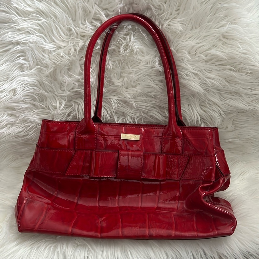 Kate Spade red patten leather satchel